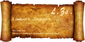 Lambert Zsanett névjegykártya